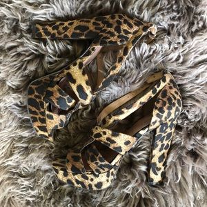 Aldo Leopard Print Platform Sandals